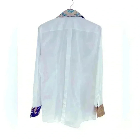 DOLCE & GABBANA Women’s White Floral Jacquard Cotton Long Sleeves  Blouse - Picture 3 of 11